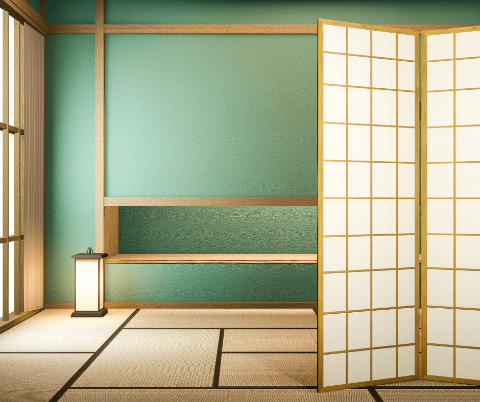 room with screens in Japanese style